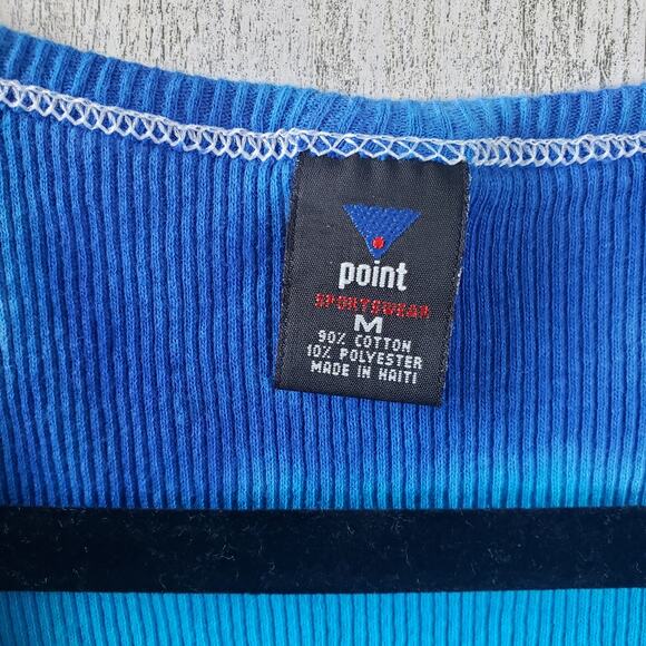 Point Sportswear Blue Dog Paw Print Tie Dye Ribbed Tank Top Women's Size Medium - Picture 3 of 5